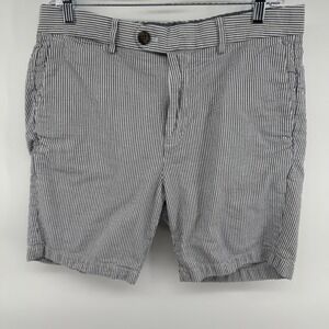 Bonobos Mens Blue White Seersucker Striped Shorts Size 32 7 Inch Inseam